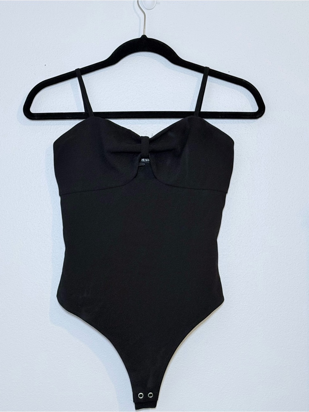 Express Black Bow-Front Bodysuit